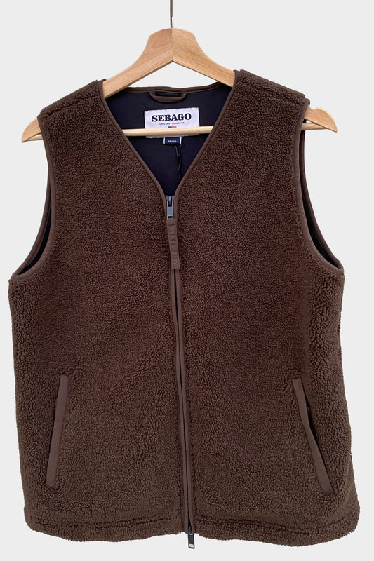 Sebago chaleco de forro polar marrón