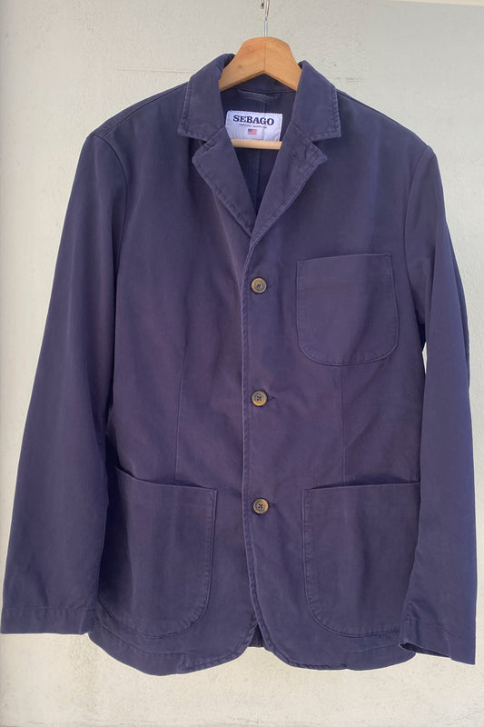 Sebago Chaqueta blazer azul marino de algodón