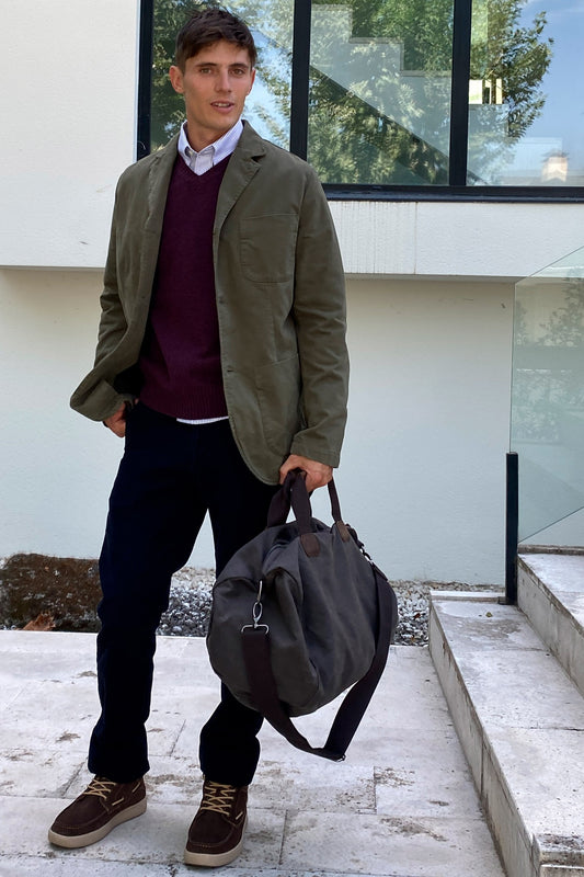 Sebago Chaqueta blazer verde de algodón