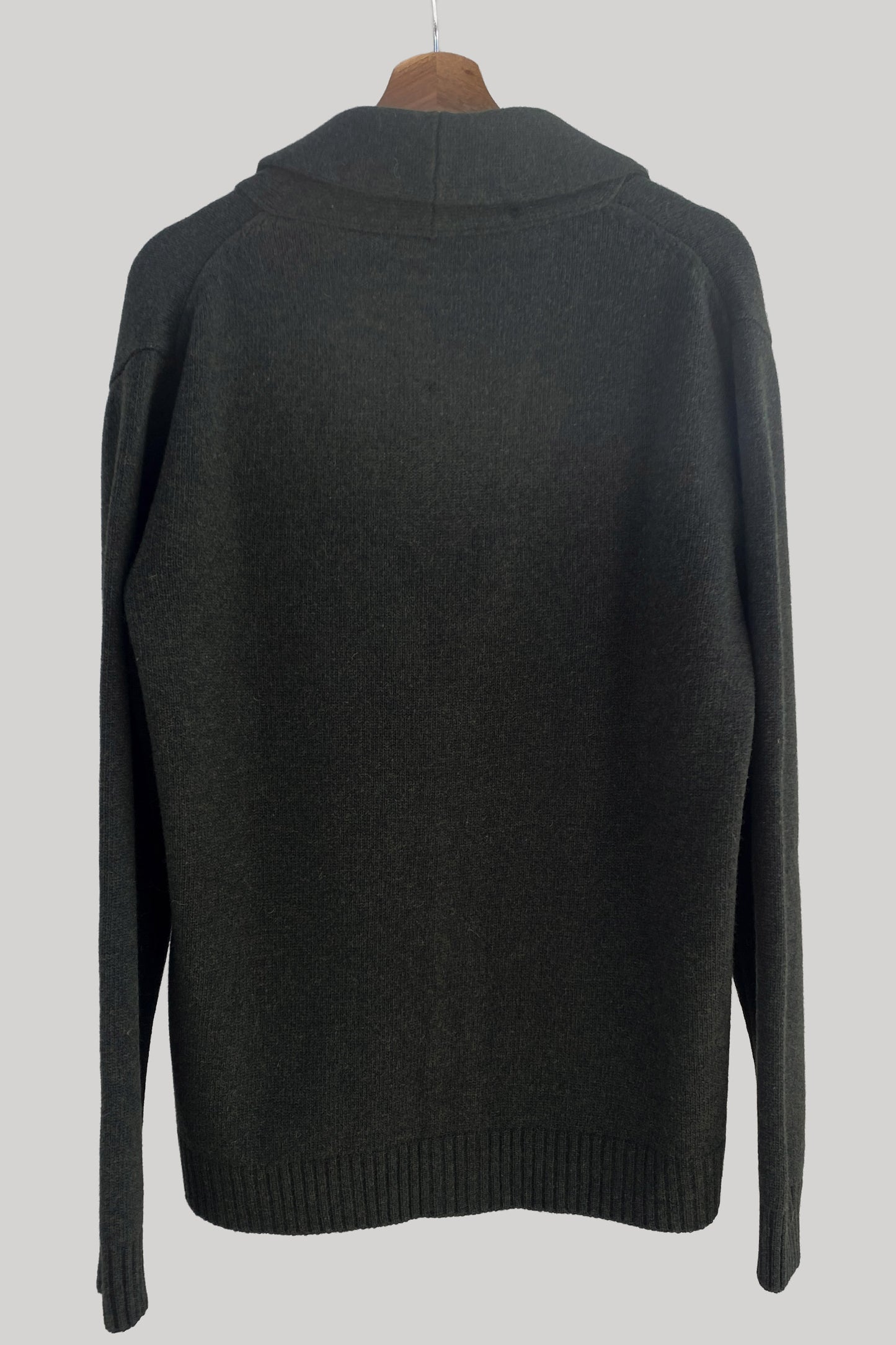 Wool & co Cardigan de lana con solapa verde