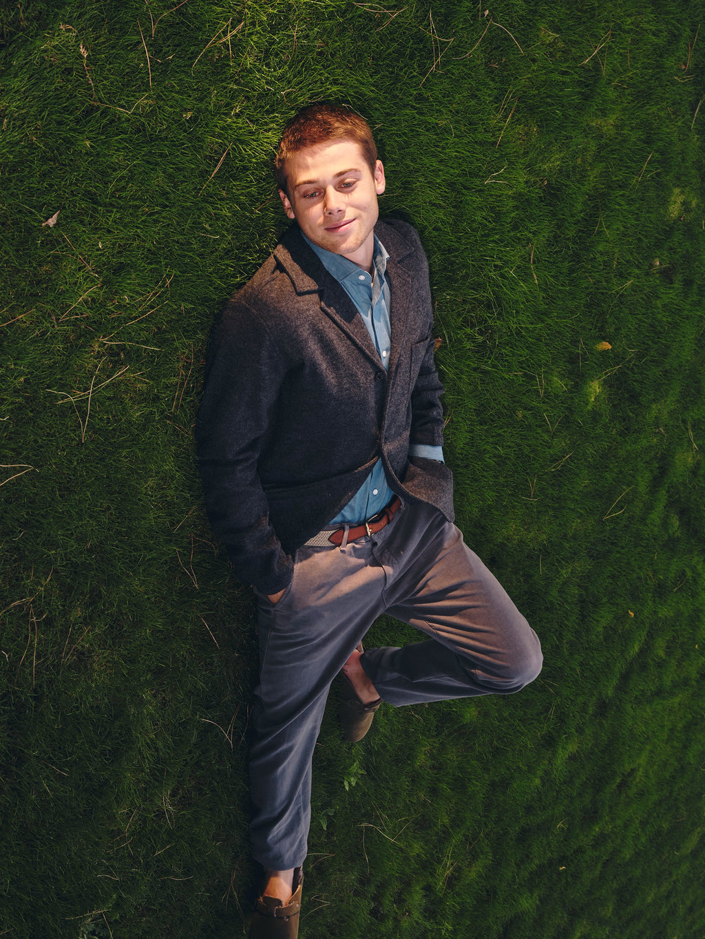 Hartford blazer de lana cocida gris oscuro