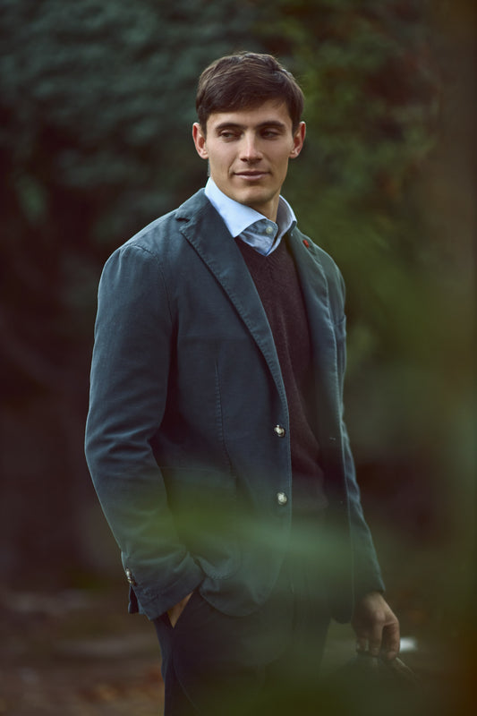 Jerry Key Blazer aterciopelado gris oscuro