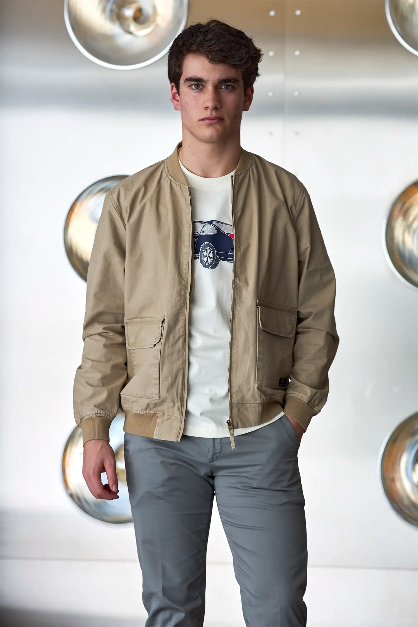 Impure Chaqueta Bomber beige lavado